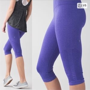 lululemon athletica In The Flow Purple Crop Leggings